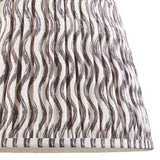 Endon Chartwood 35cm tapered lamp shade in pearl grey pleated faux linen with a wavy ripple print and taped edging.