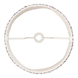Top-down view of the Endon Chartwood 35cm tapered lamp shade in pearl grey, showing the reversible gimbal fitting and taped inner edge on a white background.