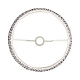 Endon Chartwood 40cm tapered lamp shade frame in pearl grey pleated faux linen with reversible gimbal fitting, shown from above on a white background.