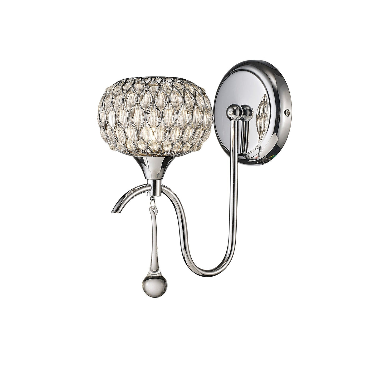 Chelsie 1 Light Beaded Glass Wall Light - Chrome