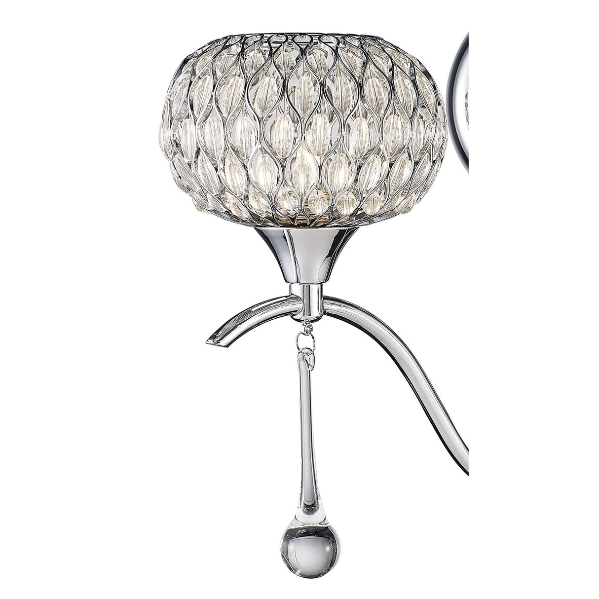 Chelsie 2 Light Beaded Glass Wall Light - Chrome