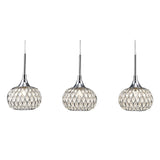 Chelsie 3 Light Beaded Glass Bar Pendant Light - Polished Chrome