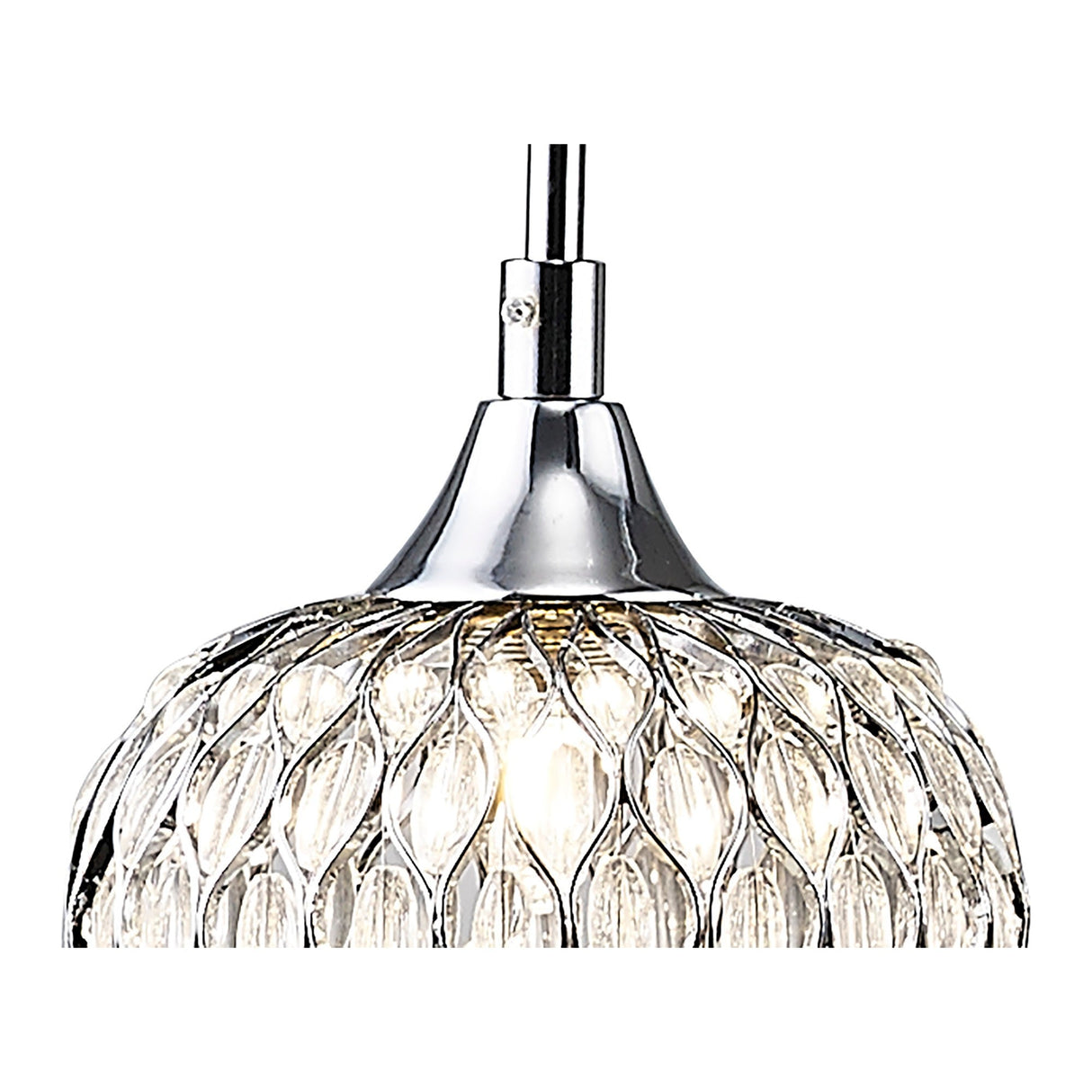 Chelsie 3 Light Beaded Glass Bar Pendant Light - Polished Chrome