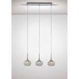 Chelsie 3 Light Beaded Glass Bar Pendant Light - Polished Chrome