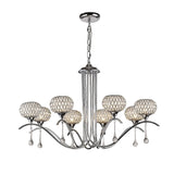 Chelsie 78cm 8 Light Clear Beaded Glass Chandelier - Polished Chrome