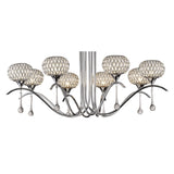Chelsie 78cm 8 Light Clear Beaded Glass Chandelier - Polished Chrome