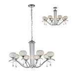 Chelsie 78cm 8 Light Clear Beaded Glass Chandelier - Polished Chrome