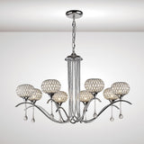 Chelsie 78cm 8 Light Clear Beaded Glass Chandelier - Polished Chrome