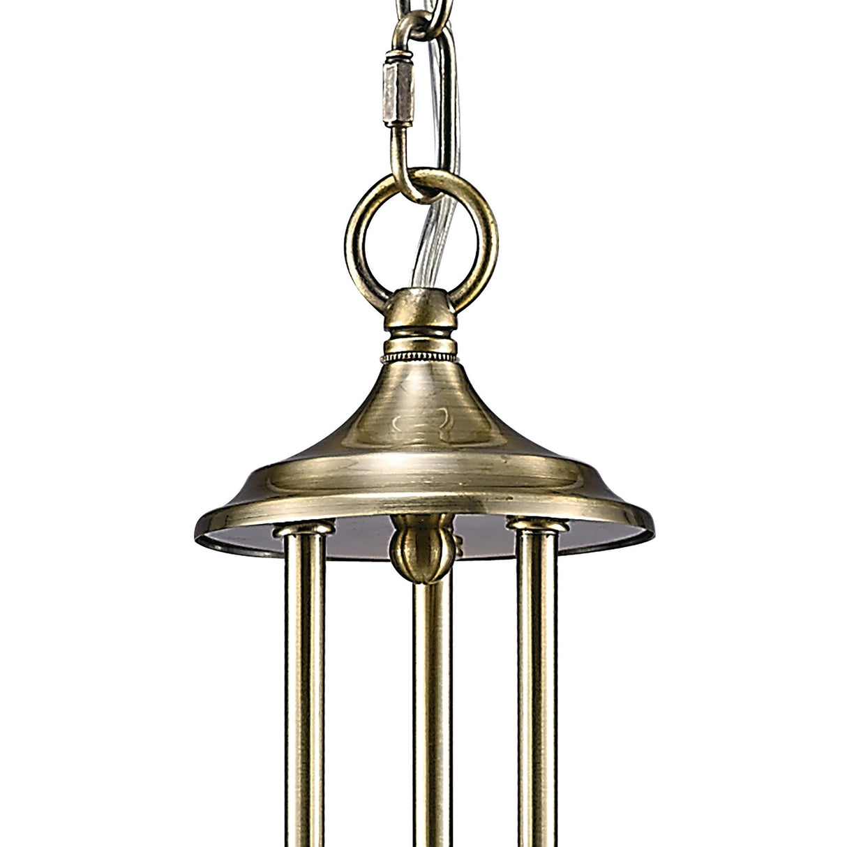 Chelsie 56cm 3 Light Clear Beaded Glass Chandelier - Antique Brass