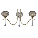 Chelsie 56cm 3 Light Clear Beaded Glass Chandelier - Antique Brass