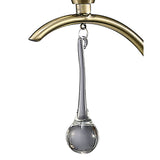 Chelsie 56cm 3 Light Clear Beaded Glass Chandelier - Antique Brass