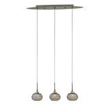 Chelsie 3 Light Beaded Glass Bar Pendant Light - Antique Brass