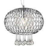 Chelsie 28cm 1 Light Beaded Glass Pendant Light - Polished Chrome