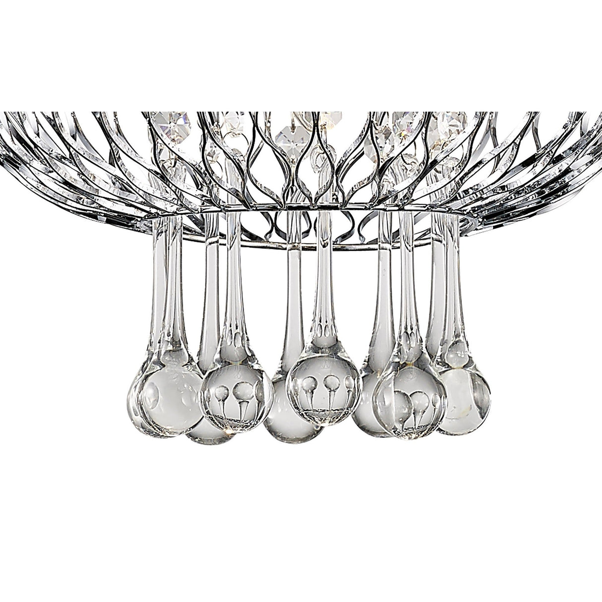 Chelsie 28cm 1 Light Beaded Glass Pendant Light - Polished Chrome