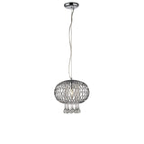 Chelsie 28cm 1 Light Beaded Glass Pendant Light - Polished Chrome