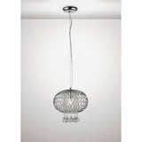 Chelsie 28cm 1 Light Beaded Glass Pendant Light - Polished Chrome