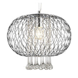Chelsie 38cm 1 Light Beaded Glass Pendant Light - Polished Chrome