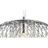 Chelsie 38cm 1 Light Beaded Glass Pendant Light - Polished Chrome