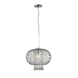 Chelsie 38cm 1 Light Beaded Glass Pendant Light - Polished Chrome