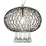 Chelsie 28cm 1 Light Beaded Glass Pendant Light - Antique Brass