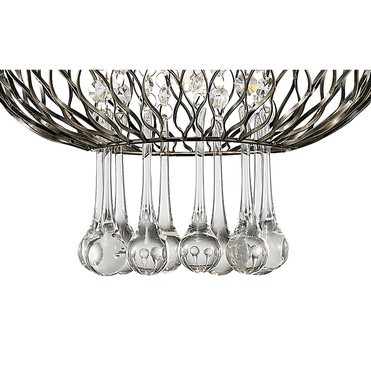 Chelsie 28cm 1 Light Beaded Glass Pendant Light - Antique Brass