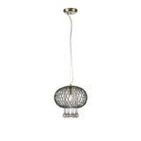 Chelsie 28cm 1 Light Beaded Glass Pendant Light - Antique Brass