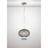 Chelsie 28cm 1 Light Beaded Glass Pendant Light - Antique Brass