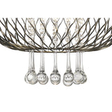 Chelsie 38cm 1 Light Beaded Glass Pendant Light - Antique Brass