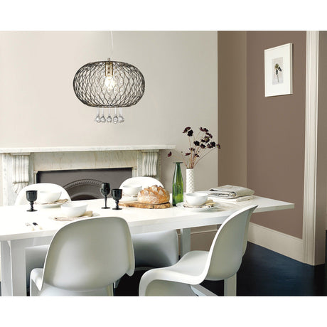 Chelsie 38cm 1 Light Beaded Glass Pendant Light - Antique Brass