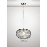 Chelsie 38cm 1 Light Beaded Glass Pendant Light - Antique Brass