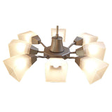 Chievo 52cm 8 Light Frosted Glass Chandelier - Satin Chrome