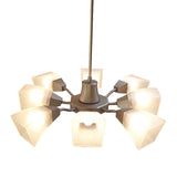 Chievo 52cm 8 Light Frosted Glass Chandelier - Satin Chrome