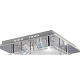Chisora 5 Light Glass Crystal Flush Ceiling Light - Polished Chrome