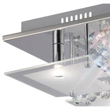 Chisora 5 Light Glass Crystal Flush Ceiling Light - Polished Chrome