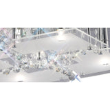 Chisora 5 Light Glass Crystal Flush Ceiling Light - Polished Chrome