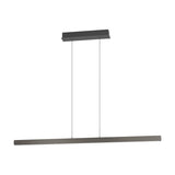 Ciggiano Pendant Light in black, a slim LED bar with white diffuser suspended on two wires from a rectangular ceiling canopy, shown on a plain white background.