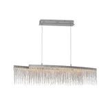 Cinna 160cm LED Crystal Chain Linear Suspension Light - Chrome