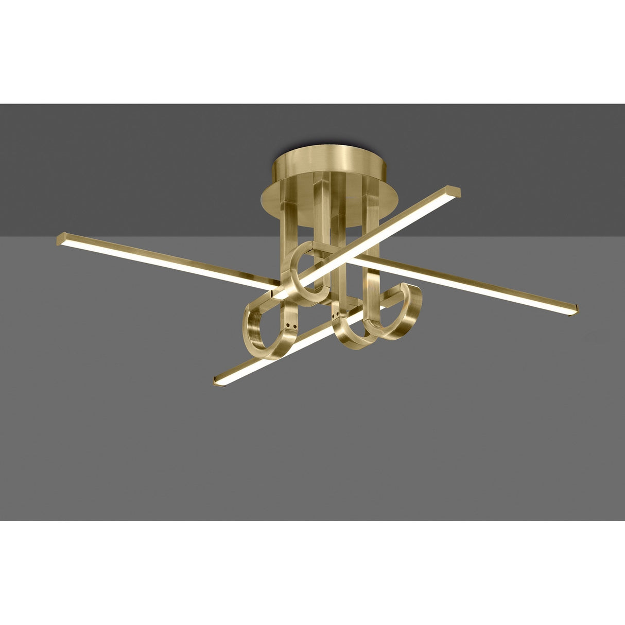Cinto Semi-Flush Ceiling Light 28W 3000K - Antique Brass