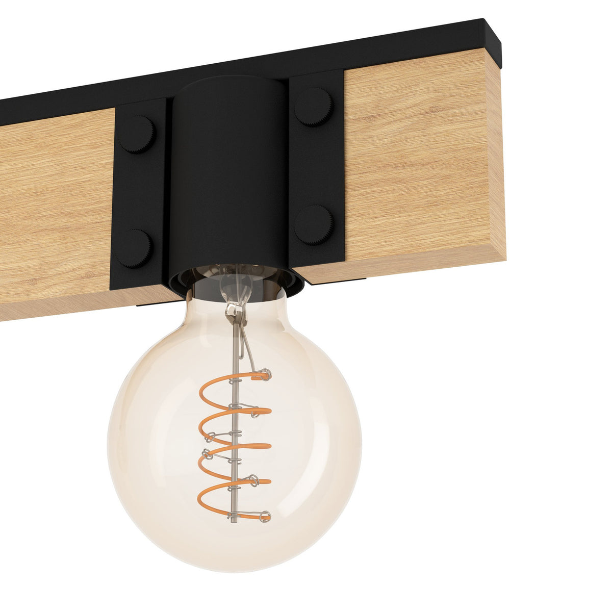 Cirbette Flush Ceiling Light - Black & Brown