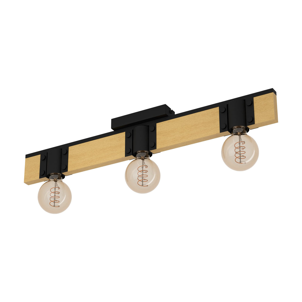 Cirbette Flush Ceiling Light - Black & Brown