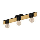 Cirbette Flush Ceiling Light - Black & Brown