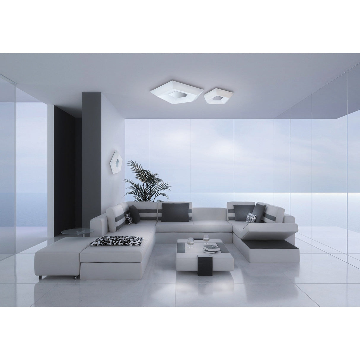 City Round LED Flush Ceiling Light 28W 3000K - Polished Chrome