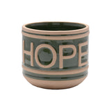 Set of 2 Love & Hope Embossed Gloss Ceramic Planters - Pink