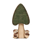 2 Owls with Mushroom Vintage Resin Figurine - Green & Brown