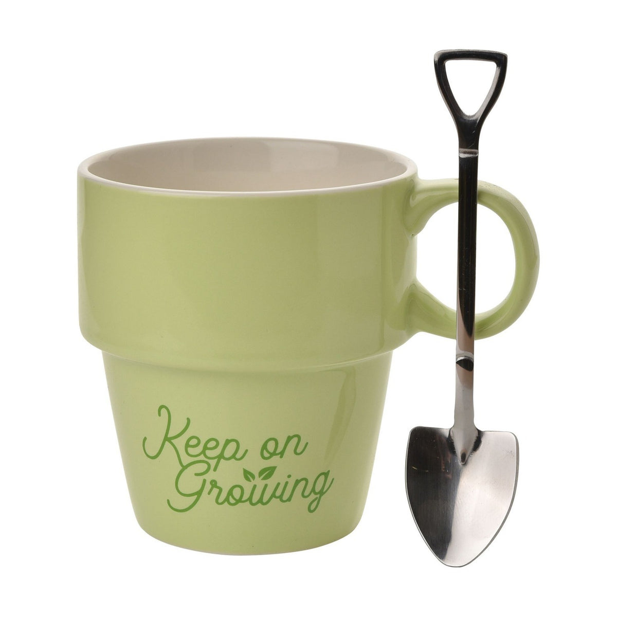 Keep on Growing Gardener's Flowerpot Ceramic Mug - Green