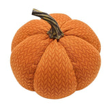 Small Ribbed Pumpkin Door Stop with Twisted Stem - Orange