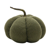 Knitted Pumpkin Plastic Door Stop with Curved Stem - Green