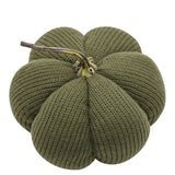 Knitted Pumpkin Plastic Door Stop with Curved Stem - Green