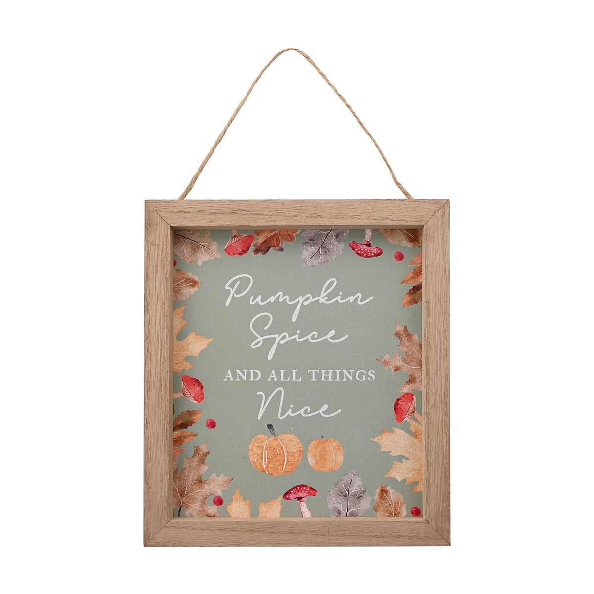 Pumpkin Spice And All Things Nice MDF Plaque - Green & Natural
