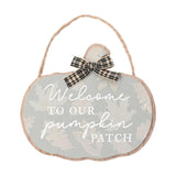 "Welcome To Our Pumpkin Patch" Hanging MDF Plaque - Teal